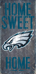 Philadelphia Eagles Wood Sign - Home Sweet Home 6"x12"