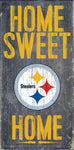 Pittsburgh Steelers Wood Sign - Home Sweet Home 6"x12"