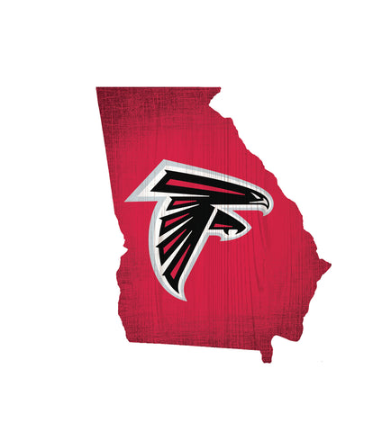 Atlanta Falcons Sign Wood Logo State Design