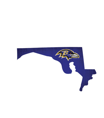 Baltimore Ravens Sign Wood Logo State Design