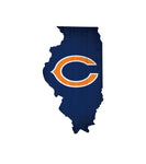 Chicago Bears Sign Wood Logo State Design