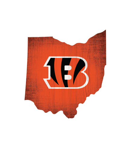 Cincinnati Bengals Sign Wood Logo State Design