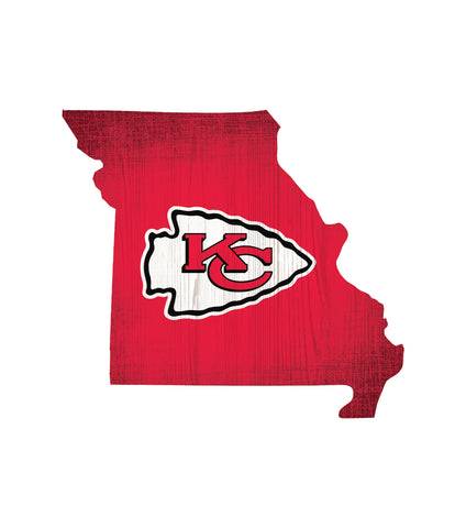 Kansas City Chiefs Sign Wood Logo State Design