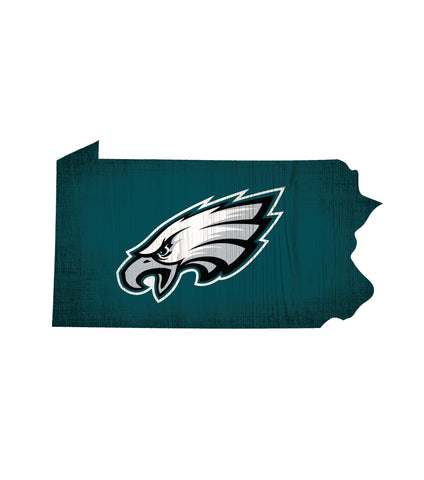 Philadelphia Eagles Sign Wood Logo State Design