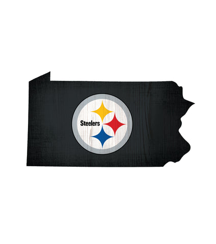 Pittsburgh Steelers Sign Wood Logo State Design