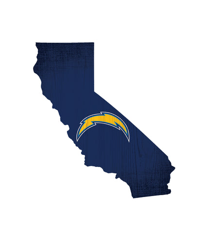 Los Angeles Chargers Sign Wood Logo State Design