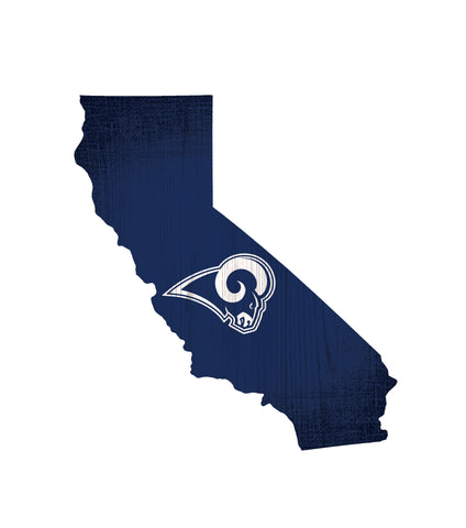 Los Angeles Rams Sign Wood Logo State Design