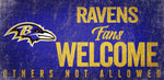 Baltimore Ravens Wood Sign Fans Welcome 12x6