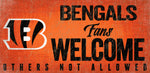 Cincinnati Bengals Wood Sign Fans Welcome 12x6