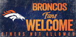Denver Broncos Wood Sign Fans Welcome 12x6