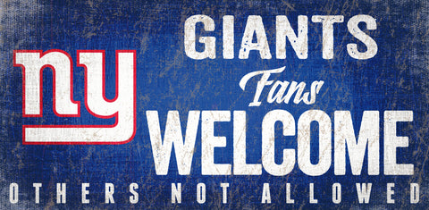 New York Giants Wood Sign Fans Welcome 12x6