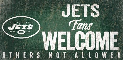 New York Jets Wood Sign Fans Welcome 12x6