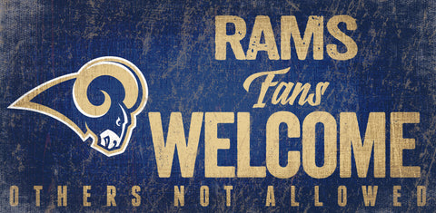 Los Angeles Rams Wood Sign Fans Welcome 12x6