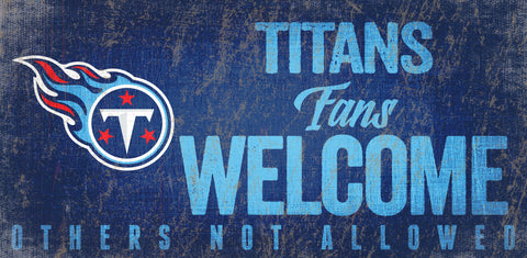 Tennessee Titans Wood Sign Fans Welcome 12x6