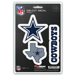 Dallas Cowboys Decal Die Cut Team 3 Pack
