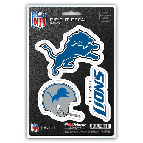 Detroit Lions Decal Die Cut Team 3 Pack