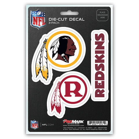 Washington Redskins Decal Die Cut Team 3 Pack