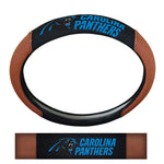 Carolina Panthers Steering Wheel Cover Premium Pigskin Style
