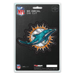 Miami Dolphins Decal 5x8 Die Cut 3D Logo Design