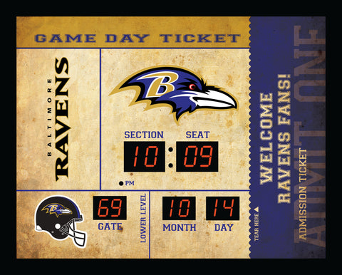 Baltimore Ravens Clock - 14x19 Scoreboard - Bluetooth