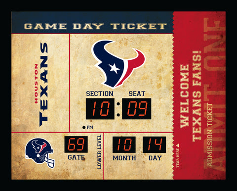 Houston Texans Clock - 14x19 Scoreboard - Bluetooth