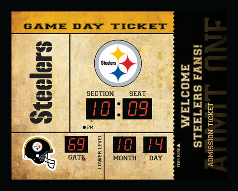 Pittsburgh Steelers Clock - 14x19 Scoreboard - Bluetooth