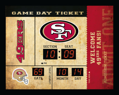 San Francisco 49ers Clock - 14x19 Scoreboard - Bluetooth