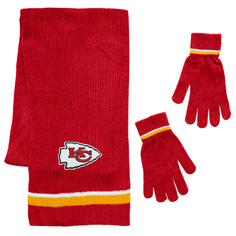 Kansas City Chiefs Scarf and Glove Gift Set Chenille