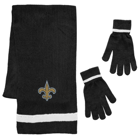 New Orleans Saints Scarf and Glove Gift Set Chenille
