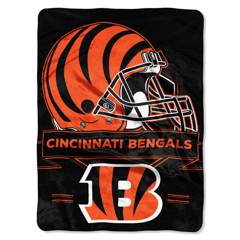 Cincinnati Bengals Blanket 60x80 Raschel Prestige Design