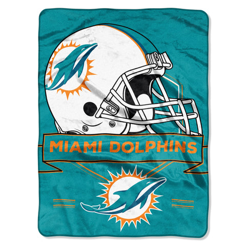 Miami Dolphins Blanket 60x80 Raschel Prestige Design