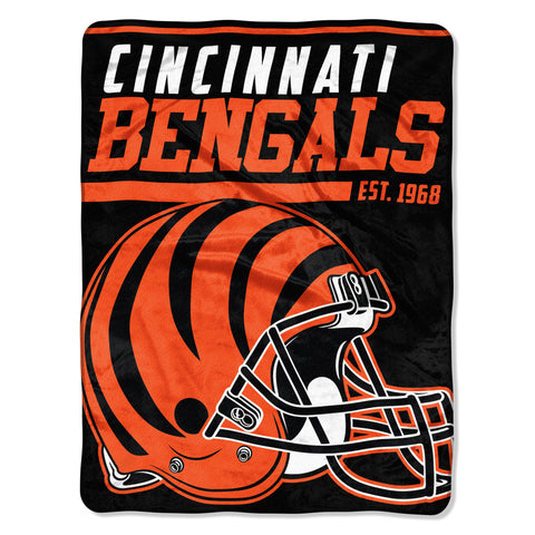 Cincinnati Bengals Blanket 46x60 Raschel 40 Yard Dash Design Rolled