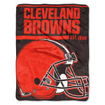 Cleveland Browns Blanket 46x60 Micro Raschel 40 Yard Dash Design Rolled