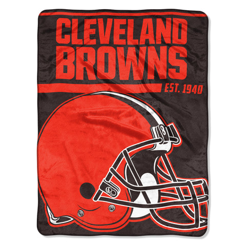 Cleveland Browns Blanket 46x60 Micro Raschel 40 Yard Dash Design Rolled