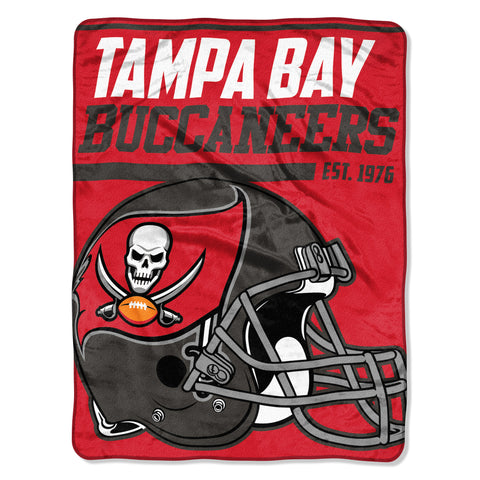 Tampa Bay Buccaneers Blanket 46x60 Micro Raschel 40 Yard Dash Design Rolled