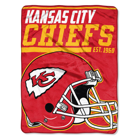 Kansas City Chiefs Blanket 46x60 Micro Raschel 40 Yard Dash Design Rolled
