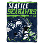 Seattle Seahawks Blanket 46x60 Micro Raschel 40 Yard Dash Design Rolled