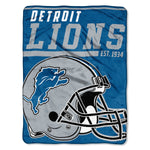 Detroit Lions Blanket 46x60 Micro Raschel 40 Yard Dash Design Rolled