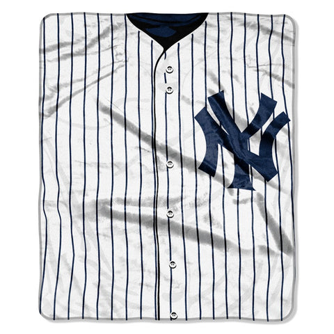 New York Yankees Blanket 50x60 Raschel Jersey Design