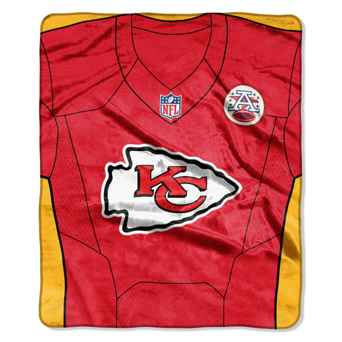 Kansas City Chiefs Blanket 50x60 Raschel Jersey Design