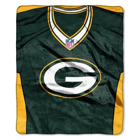 Green Bay Packers Blanket 50x60 Raschel Jersey Design