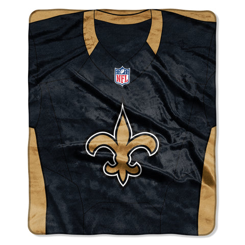 New Orleans Saints Blanket 50x60 Raschel Jersey Design