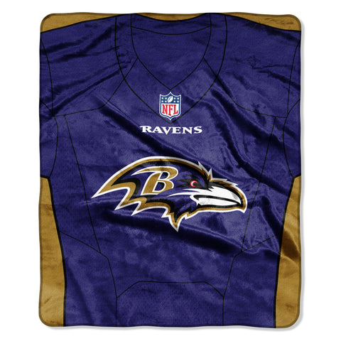 Baltimore Ravens Blanket 50x60 Raschel Jersey Design