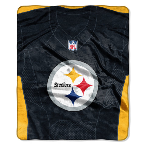 Pittsburgh Steelers Blanket 50x60 Raschel Jersey Design