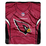 Arizona Cardinals Blanket 50x60 Raschel Jersey Design