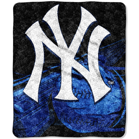 New York Yankees Blanket 50x60 Sherpa Big Stick Design