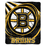 Boston Bruins Blanket 50x60 Sherpa Puck Design