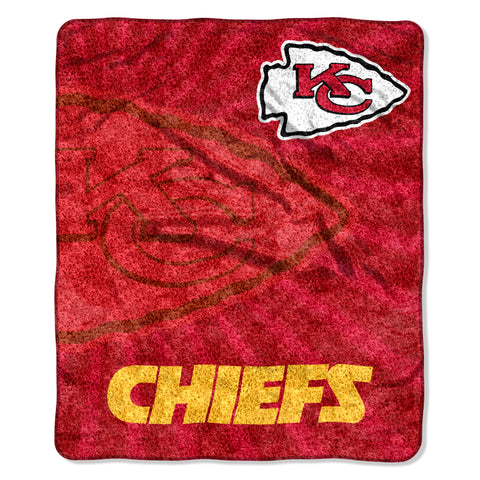 Kansas City Chiefs Blanket 50x60 Sherpa Strobe Design