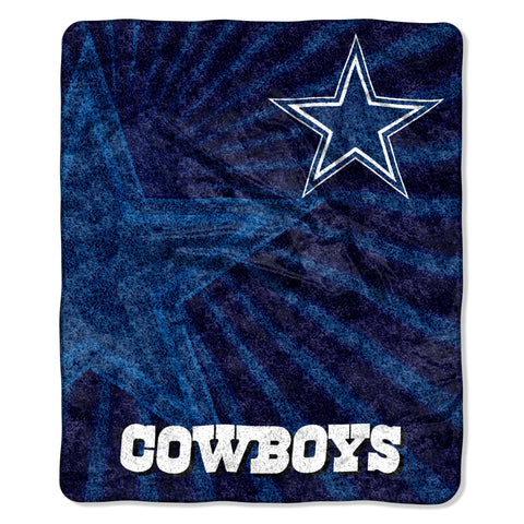 Dallas Cowboys Blanket 50x60 Sherpa Strobe Design
