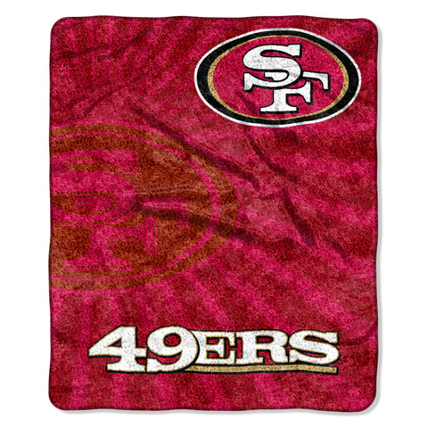 San Francisco 49ers Blanket 50x60 Sherpa Strobe Design